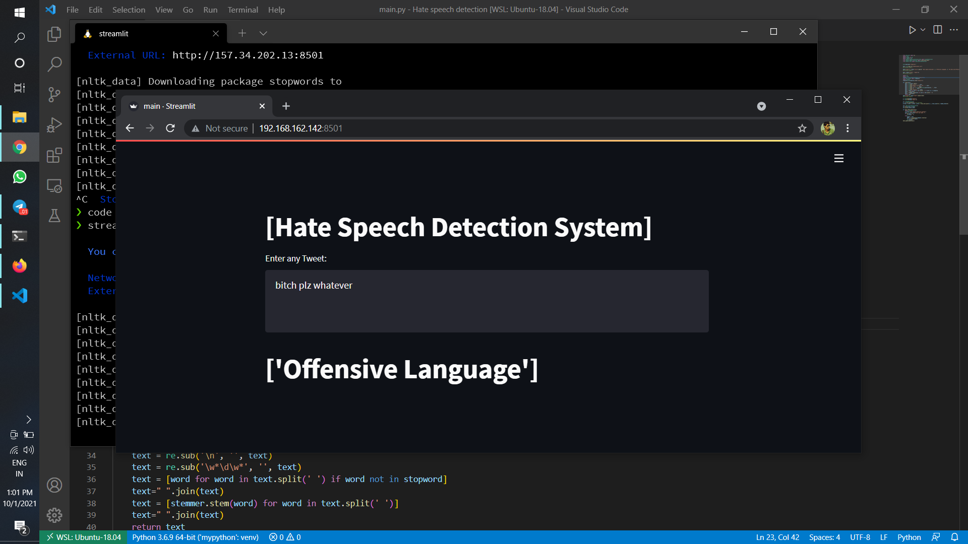 Hate  Speech Detection System In Pyhton With Source Code